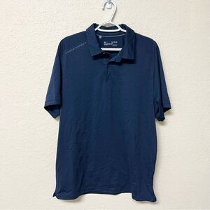 Under Armour Loose Heatgear Golf Polo Stretch Short Sleeve Size XL Blue